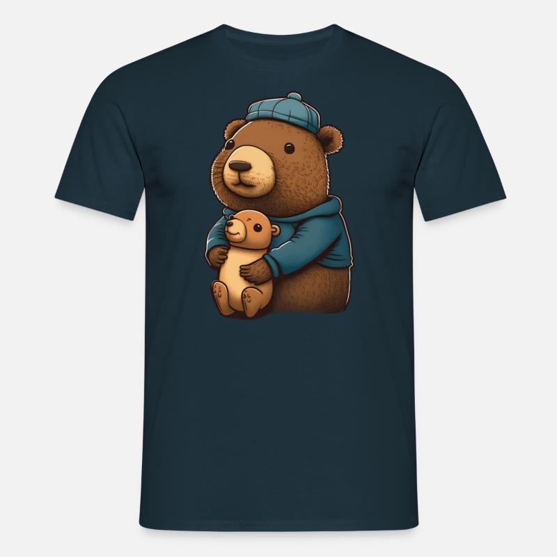 Capybara cuddling - Men's T-Shirt - navy