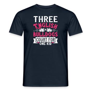 Drei englische Bulldoggen zählen für ein Kind - Männer T-Shirt - Navy - Vorne - AI Model Male 178 light (178cm)