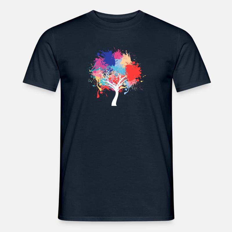 Umweltschutz Tree paint splash - Männer T-Shirt - Navy