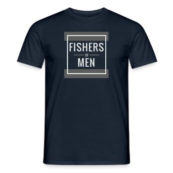 Pêcheur humain, Christian - T-shirt homme - marine - Devant - AI Model Male 178 light (178cm)