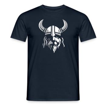 Experienced Viking with beard and helmet shirt - Men's T-Shirt - navy - Front - AI Model Male 178 light (178cm)