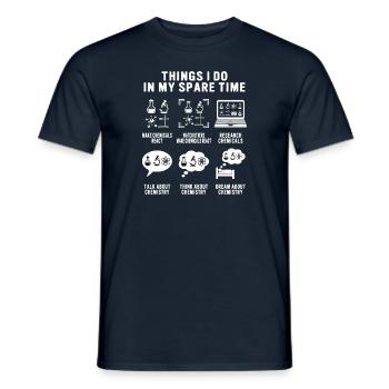 Dinge, die ich in meiner Freizeit mache Chemie - Männer T-Shirt - Navy - Vorne - AI Model Male 178 light (178cm)