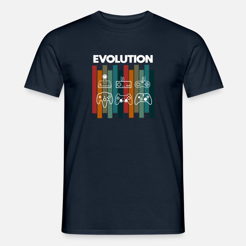 Retro Evolution Gamer Nerd lustiger spruch - Männer T-Shirt - Navy