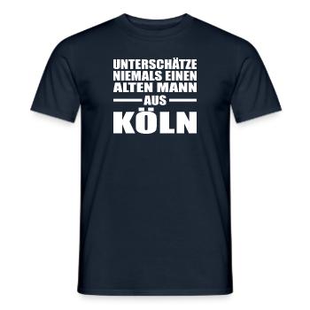 Alter Mann Köln Kölle NRW Geburtstag Ruhrgebiet - Männer T-Shirt - Navy - Vorne - AI Model Male 178 light (178cm)
