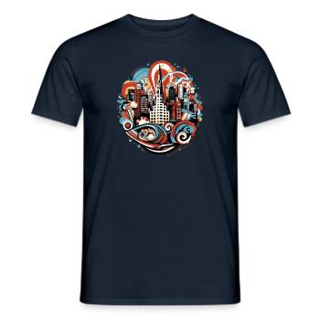 Original graffiti tag fashion the elegance of the day - Men's T-Shirt - navy - Front - AI Model Male 178 light (178cm)