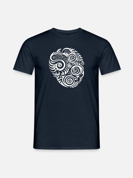 Authentische Maori Tattoo Kunst Tinteneinblick - Mænd T-shirt - marineblå