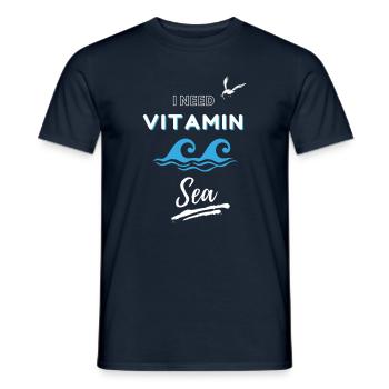 J’ai besoin de vitamine mer - T-shirt homme - marine - Devant - AI Model Male 178 light (178cm)