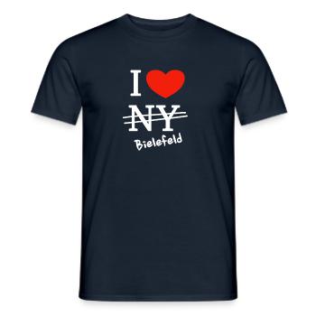 J'adore Bielefeld - J'adore Bielefeld - T-shirt homme - marine - Devant - AI Model Male 178 light (178cm)