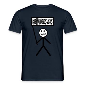 La politique suce - la politique pue, les chiffres de bâton - T-shirt homme - marine - Devant - AI Model Male 178 light (178cm)