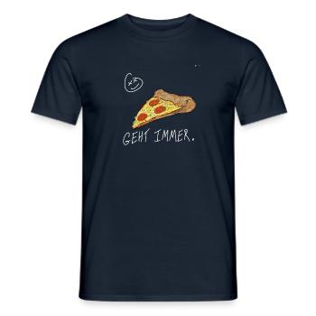 pizza always works - Men's T-Shirt - navy - Front - AI Model Male 178 light (178cm)