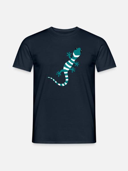 Gecko Salamander Eidechse Reptil Klettern Geschenk - Männer T-Shirt - Navy
