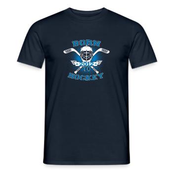 born to hockey street ice gift 2012 - Men's T-Shirt - navy - Front - AI Model Male 178 light (178cm)
