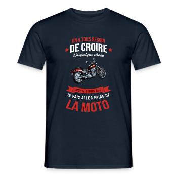 Je vais faire de la moto cadeau motard humour moto - T-shirt homme - marine - Devant - AI Model Male 178 light (178cm)