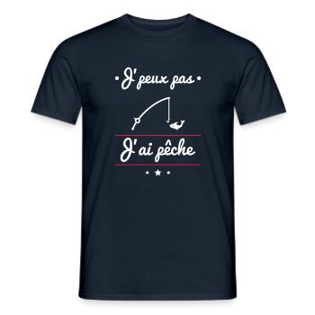 J'peux pas j'ai pêche, pêcheur, poisson - T-shirt homme - marine - Devant - AI Model Male 178 light (178cm)