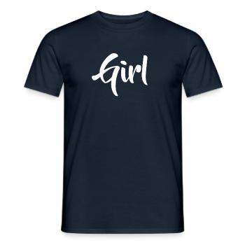 Lettrage fille - T-shirt homme - marine - Devant - AI Model Male 178 light (178cm)