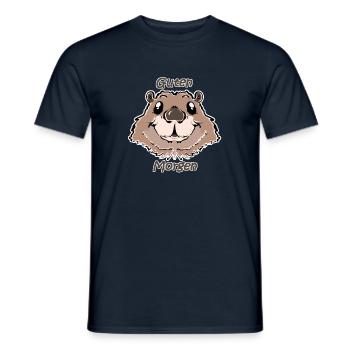 suesser Murmeltier Kopf mit Schrift - Männer T-Shirt - Navy - Vorne - AI Model Male 178 light (178cm)