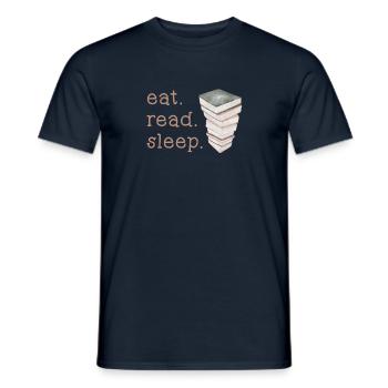 eat.read.sleep - Men's T-Shirt - navy - Front - AI Model Male 178 light (178cm)