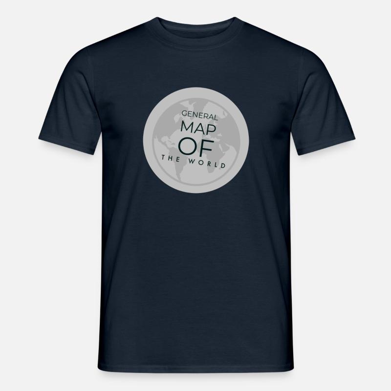 Übersichtskarte der Welt - Männer T-Shirt - Navy