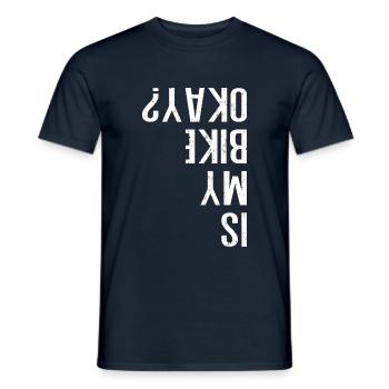 IS MY BIKE OKAY, Fahrrad Bike Shirt - Männer T-Shirt - Navy - Vorne - AI Model Male 178 light (178cm)