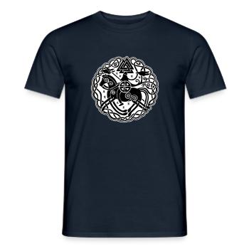 Odin auf Sleipnir mit Hugin und Munin 2C - Männer T-Shirt - Navy - Vorne - AI Model Male 178 light (178cm)