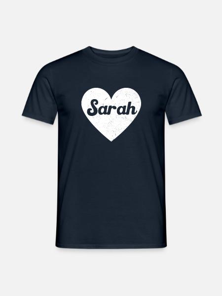 Sarah Vorname Geschenkidee Herz Love Ich liebe - Männer T-Shirt - Navy