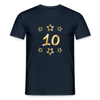 10 Jahre - Jubiläum - Männer T-Shirt - Navy - Vorne - AI Model Male 178 light (178cm)