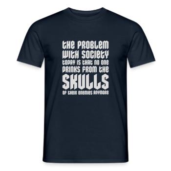 drinks from enemies skulls - Men's T-Shirt - navy - Front - AI Model Male 178 light (178cm)