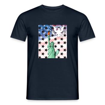 USA, Statue of Liberty - Men's T-Shirt - navy - Front - AI Model Male 178 light (178cm)