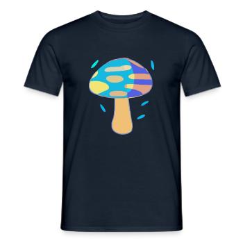 The blue mushroom - Men's T-Shirt - navy - Front - AI Model Male 178 light (178cm)