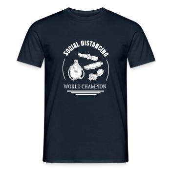 Drôles de dictons de campeur Bushcraft - T-shirt homme - marine - Devant - AI Model Male 178 light (178cm)