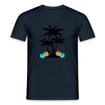 palme hibiskus - Männer T-Shirt - Navy - Vorne - AI Model Male 178 light (178cm)