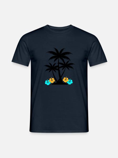 Palm hibiscus - Men's T-Shirt - navy