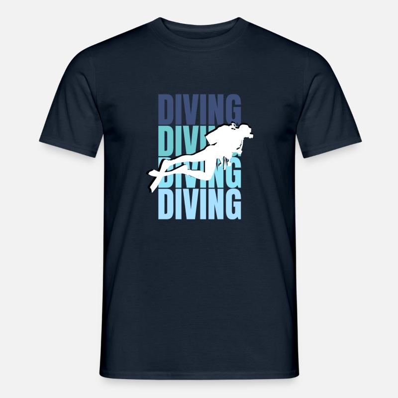 Passion de la plongée: Explorez le bleu profond - T-shirt homme - marine