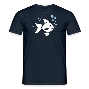 Poisson - T-shirt homme - marine - Devant - AI Model Male 178 light (178cm)