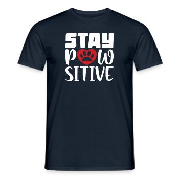 Stay Pawsitive Positive - T-shirt homme - marine - Devant - AI Model Male 178 light (178cm)
