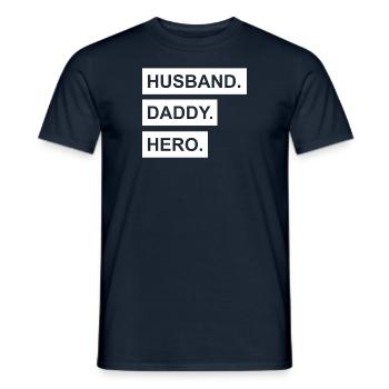 Ehemann Vater Held Vatertag Familie Papa Mann Dad - Männer T-Shirt - Navy - Vorne - AI Model Male 178 light (178cm)