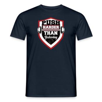 Fitness Muskel Kniebeugen Kreuzheben Athlet Sport - Männer T-Shirt - Navy - Vorne - AI Model Male 178 light (178cm)