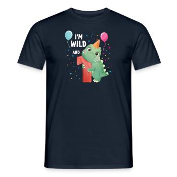Anniversaire 1 année dinosaure Dino 1er anniversaire - T-shirt homme - marine - Devant - AI Model Male 178 light (178cm)
