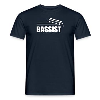 Bassist musique bassiste bassiste basse musique basse guitare basse - T-shirt homme - marine - Devant - AI Model Male 178 light (178cm)
