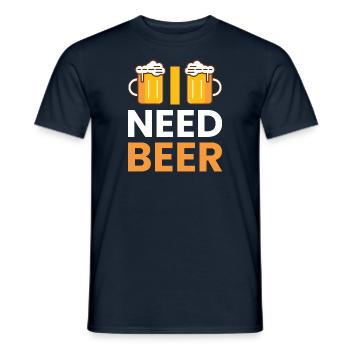 Need beer beer tent beer garden beer brewer Malle - Men's T-Shirt - navy - Front - AI Model Male 178 light (178cm)