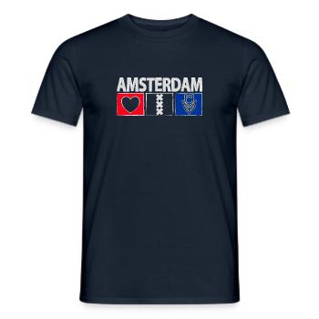 Amsterdam with heart - Men's T-Shirt - navy - Front - AI Model Male 178 light (178cm)