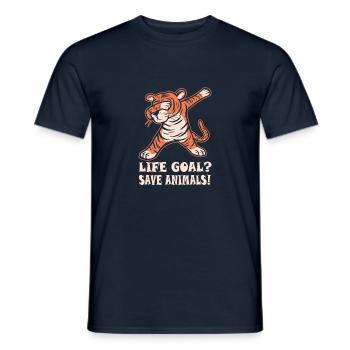TIERRETTUNG TIERHILFE - Männer T-Shirt - Navy - Vorne - AI Model Male 178 light (178cm)