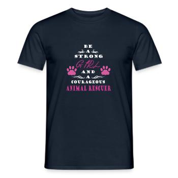SAUVETAGE ANIMAL AIDE AUX ANIMAUX - T-shirt homme - marine - Devant - AI Model Male 178 light (178cm)