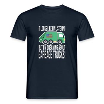 Garçon d’anniversaire de camion à ordures - T-shirt homme - marine - Devant - AI Model Male 178 light (178cm)