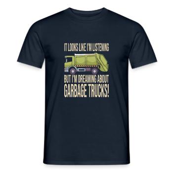 Garçon d’anniversaire de camion à ordures - T-shirt homme - marine - Devant - AI Model Male 178 light (178cm)