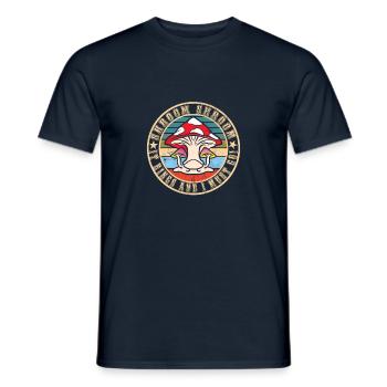 Cueillette de champignons - T-shirt homme - marine - Devant - AI Model Male 178 light (178cm)