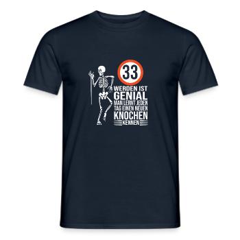 33.Geburtstag - Männer T-Shirt - Navy - Vorne - AI Model Male 178 light (178cm)