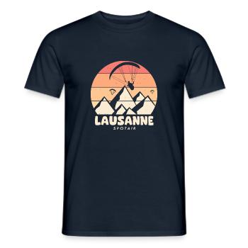 Parapente Lausanne spotair suisse - T-shirt homme - marine - Devant - AI Model Male 178 light (178cm)