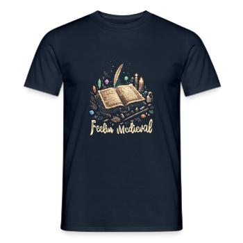 Marché médiéval - T-shirt homme - marine - Devant - AI Model Male 178 light (178cm)