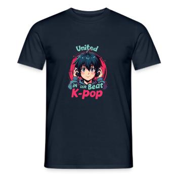 K-Pop - Men's T-Shirt - navy - Front - AI Model Male 178 light (178cm)